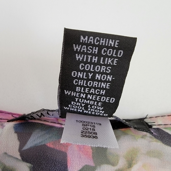 INC Sheer Floral Blouse with Ruffled Sleeve Size Medium - Picture 5 of 9